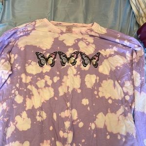 Purple butterfly crop top